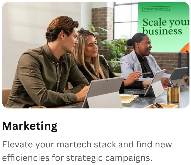 Marketing team collaborating